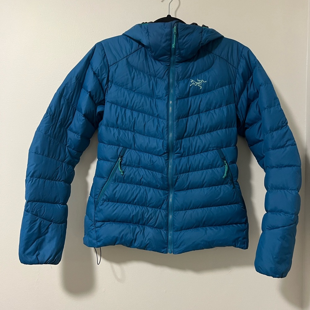 Arc’teryx Blue Hooded Down Cerium Puffer Jacket
